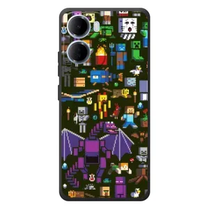 Чехол Майнкрафт на Xiaomi Redmi 15a (AlphaPrint) Minecraft (Коллаж Майнкрафт)