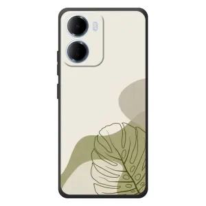 Силконовий чохол з принтом в квітах на Xiaomi Redmi 15a (Зелена монстера дизайн)