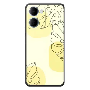 Силконовий чохол з принтом в квітах на Xiaomi Redmi 15a (Жовта монстера арт)