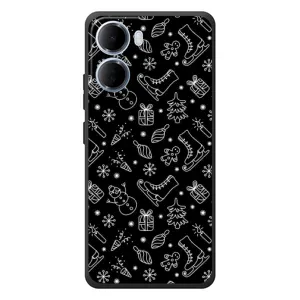Новорічні, Святкові Чохли для Xiaomi Redmi 15a - 2024 год (Новорічний фон)
