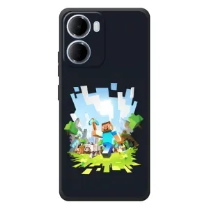 Чехол Майнкрафт на Xiaomi Redmi 15a (AlphaPrint) Minecraft (персонажи Minecraft)