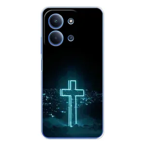 Чехол для Xiaomi Redmi 15C 5g (AlphaPrint) - (Христианские) (Крест и город)
