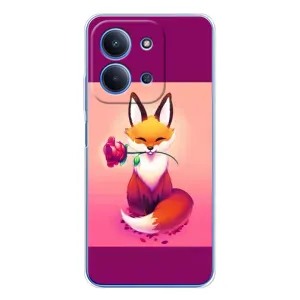 Чехлы с картинкой Лисички для Xiaomi Redmi 15C 5g (VPrint) (Лисичка с розочкой)