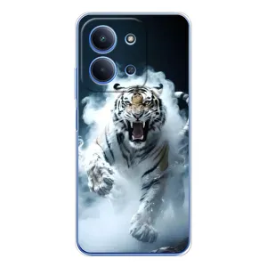 Чохол з картинкою 'Хижаки' для Xiaomi Redmi 15C 5g (Білий тигр у диму)