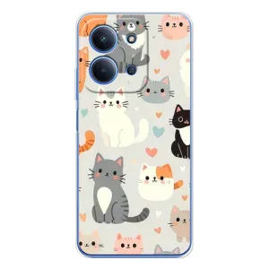 Чехол с рисунком кот на Xiaomi Redmi 15C (Коллаж котов)