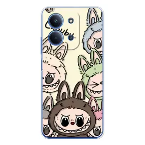 Чехол с Лабубу на Xiaomi Redmi 15C (Золотая обезьяна Bored Ape)