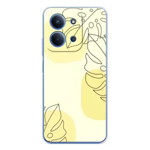Силиконовый чехол с принтом в цветах на Xiaomi Redmi 15C (Желтая монстера арт)