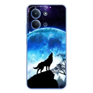 Защитные чехлы для Редми 15С (AlphaPrint) (ХИТ продаж) ВОЛК (Волк на луну)