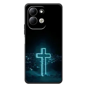 Чехол для Xiaomi Redmi 17 (AlphaPrint) - (Христианские) (Крест и город)