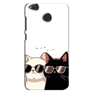 Чехол с рисунком кот на Xiaomi Redmi 4X (Коты в очках)