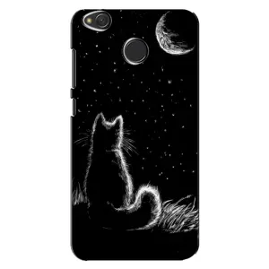 Чехол с принтом для Xiaomi Redmi 4X (AlphaPrint) Модные коты (Котик и луна)