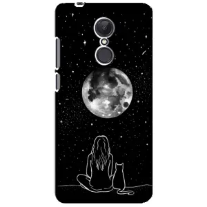 Чехол с рисунком кот на Xiaomi Redmi 5 Plus (Девушка с котом)
