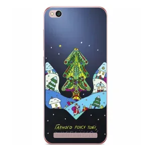 Зимние Чехлы для Редми 5А - прозрачный фон (Рождественский герб)
