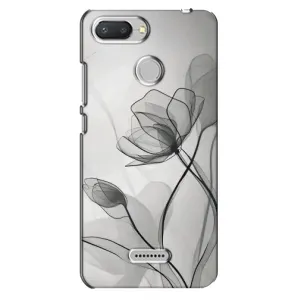 Чохол з квітковим принтом на Сяомі Редмі 6 (Чорні квіти)