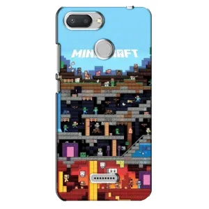 Чехол Майнкрафт на Xiaomi Redmi 6 (AlphaPrint) Minecraft (фон Minecraft)