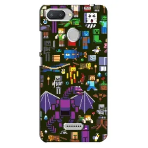 Чехол Майнкрафт на Xiaomi Redmi 6 (AlphaPrint) Minecraft (Коллаж Майнкрафт)