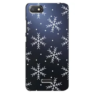 Зимні Чохли для Сяомі Редмі 6А - прозорий фон (Білі сніжинки)