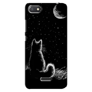 Чохол з принтом для Xiaomi Redmi 6A (AlphaPrint) Модні коти (Котик і місяць)