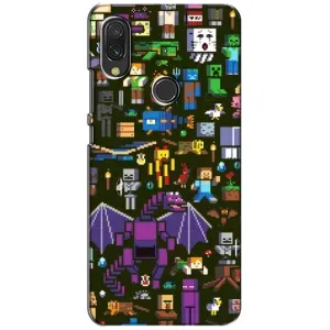 Чехол Майнкрафт на Xiaomi Redmi 7 (AlphaPrint) Minecraft (Коллаж Майнкрафт)