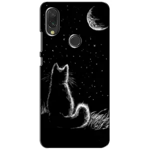 Чехол с принтом для Xiaomi Redmi 7 (AlphaPrint) Модные коты (Котик и луна)