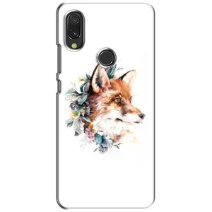 Чехлы с картинкой Лисички для Xiaomi Redmi 7 (VPrint) (Лисичка в цветочках)