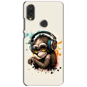 Чехол с Обезьянами Xiaomi Redmi 7 - (AlphaPrint) (Макака в наушниках)