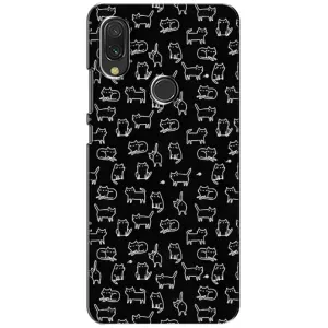 Чехол с принтом для Xiaomi Redmi 7 (AlphaPrint) Модные коты (Меленькие котики)