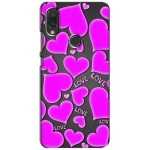 Чехлы для любимой на Редми 7 (VPrint) (Pink hearts)