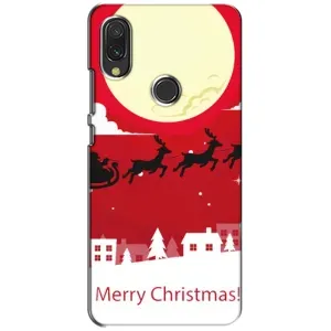 Рождественские Чехлы для Xiaomi Redmi 7 (VPrint) (Санта с оленями)