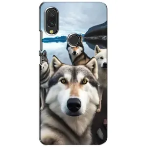 Чехол с Хаски для Xiaomi Redmi 7 - (AlphaPrint) (Селфи ХАски)