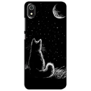 Чехол с принтом для Xiaomi Redmi 7A (AlphaPrint) Модные коты (Котик и луна)