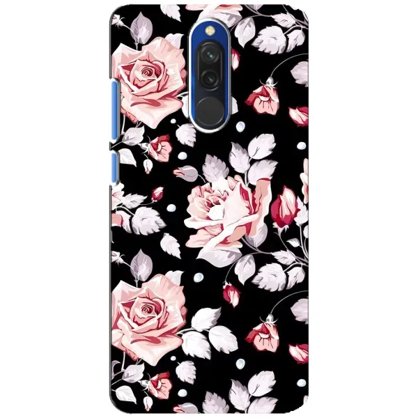 Чехол с принтом «Цветочки на черном» для Xiaomi Redmi 8 Чехол с принтом «Цветочки на черном» для Xiaomi Redmi 8