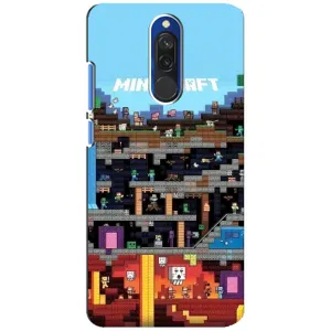 Чохол Майнкрафт на Xiaomi Redmi 8 (AlphaPrint) Minecraft (фон Minecraft)