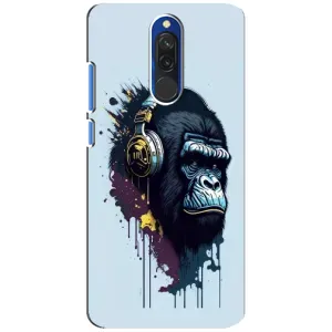 Чехол с Обезьянами Xiaomi Redmi 8 - (AlphaPrint) (Горилла в наушниках)