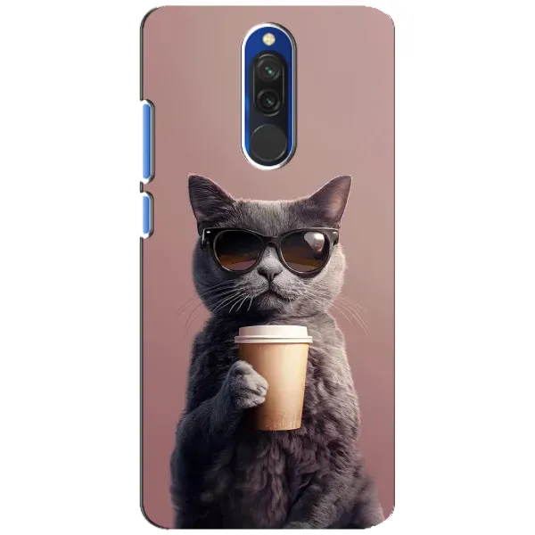 Чехол с принтом «Кот с кофе» для Xiaomi Redmi 8