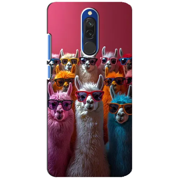 Чехол с принтом «Ламы в очках» для Xiaomi Redmi 8