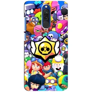 Чехол для Xiaomi Redmi 8 Бравл Старс (VPrint) (Лого Brawl Stars)