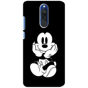 Эксклюзивный чехол для Xiaomi Redmi 8 (AlphaPrint - Мультяшные) (Микки на черном)