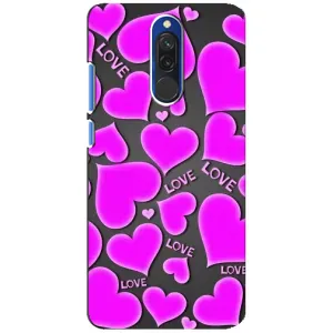 Чехлы для любимой на Редми 8 (VPrint) (Pink hearts)