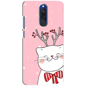 Новогодние Чехлы для Редми 8 (VPrint) (Зимний кот)