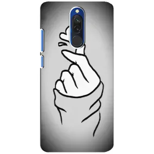 Чехол с принтом для Xiaomi Redmi 8 (AlphaPrint - Знак сердечка) (Значок Love)