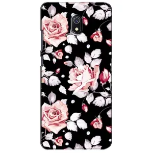 Чохли з квітами для Xiaomi Redmi 8A (VPrint) (Квіти на чорному)