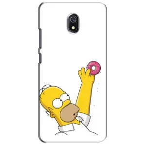 Чехол с Симпсонами для Xiaomi Redmi 8A (VPrint) (Гомер с пончиком)