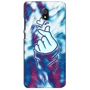 Чехол с принтом для Xiaomi Redmi 8A (AlphaPrint - Знак сердечка) (Радужное сердце)