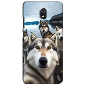 Чехол с Хаски для Xiaomi Redmi 8A - (AlphaPrint) (Селфи ХАски)