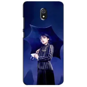 Чехлы Венсдей на Xiaomi Redmi 8A Уэнсдей (AlphaPrint) (Уэнздей с зонтом)