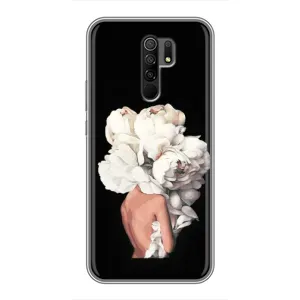 Чехлы (ART) Цветы на Xiaomi Redmi 9 (VPrint) (Білі квіти)