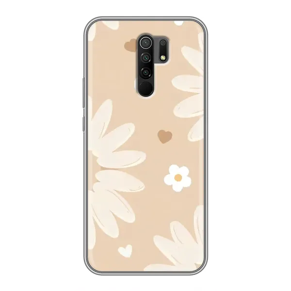 Чехол с принтом «Бежевые цветы» для Xiaomi Redmi 9