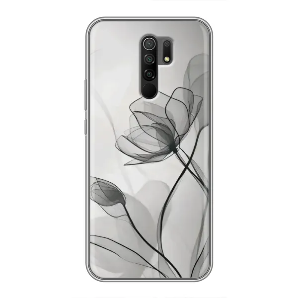 Чехол с принтом «Черные цветы» для Xiaomi Redmi 9