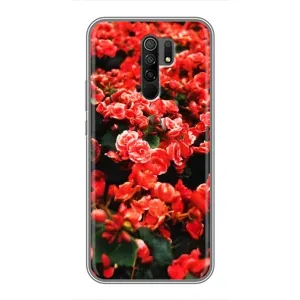Чохли з квітами для Xiaomi Redmi 9 (VPrint) (Квіти червоні)